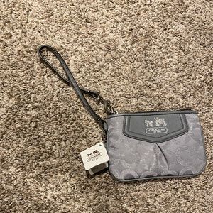 Brand new Silver Coach wristlet!
